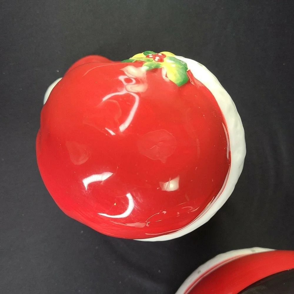 Pier 1 One Santa Claus Cookie Jar Christmas Holiday Earthenware Pottery Treat